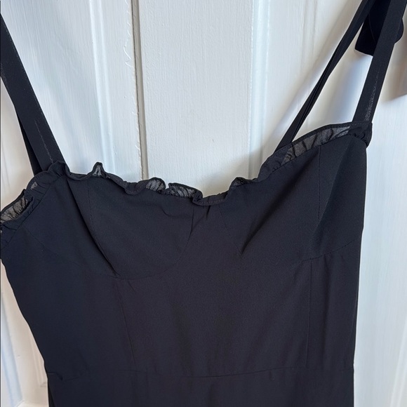 o.p.t. // Toile de Jouy Ruffle Hem Elegant Black Dress - Picture 10 of 10